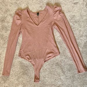 blush pink long sleeve bodysuit